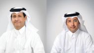 Chairman and Managing Director of al khaliji Sheikh Hamad bin Faisal bin Thani Al Thani (left); and Group CEO of al khaliji, Fahad al Khalifa
