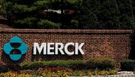 The Merck logo is seen at a gate to the Merck & Co campus in Rahway, New Jersey, U.S., July 12, 2018. REUTERS/Brendan McDermid/File Photo