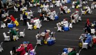 General view of a mass vaccination for medical workers at the Istora Senayan indoor stadium, amid the coronavirus disease (COVID-19), in Jakarta, Indonesia, February 4, 2021. REUTERS/Willy Kurniawan