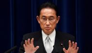 Fumio Kishida, Japan's prime minister, speaks during a news conference at the prime minister's official residence in Tokyo, Japan, October 4, 2021. Toru Hanai/Pool via Reuters/File Photo