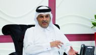 Member of the Board of Directors of International Relations at the Qatar International Center for Conciliation and Arbitration (QICCA) of Qatar Chamber Sheikh Dr. Thani bin Ali Al Thani speaking during the interview.