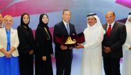 Qatar Chamber members during a meeting with a delegation of Congress members from the United States.