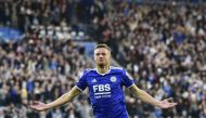 Leicester City's Jamie Vardy celebrates scoring their third goal REUTERS/Rebecca Naden
