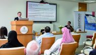 Christopher Grout, Registrar at Qatar International Court addressing the seminar.