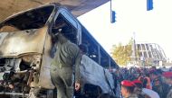 Military police inspect the site of an explosion in central Damascus, Syria October 20, 2021. REUTERS/Firas Makdesi
 