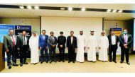 Doha Bank CEO Dr. R. Seetharaman with the Sri Lankan delegation in presence of other officials and dignitaries.