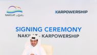 Nakilat’s Chief Executive Officer Eng. Abdullah Al Sulaiti during the signing ceremony event.