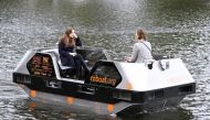 Researchers trial autonomous boats on Amsterdam's waterways in the Netherlands October 27, 2021. REUTERS/Piroschka van de Wouw