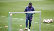 Atletico Madrid coach Diego Simeone during training REUTERS/Sergio Perez