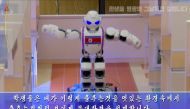 A robot is pictured in Pyongyang, North Korea November 3, 2021, in this still image obtained from REUTERS TV/KRT via REUTERS