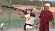 A Qatari shooter trains at the Lusail Shooting Complex ahead of the Amir Cup Shooting and Archery Championship.