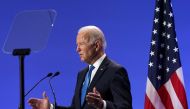 U.S. President Joe Biden speaks during a press conference at the UN Climate Change Conference (COP26) in Glasgow, Scotland, Britain, November 2, 2021. REUTERS/Kevin Lamarque