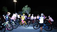 Participants during the ‘Pink Ride’ event in Lusail.