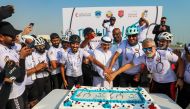 Secretary General of QRCS, Ali bin Hassan Al Hammadi with participants during the honouring ceremony. 