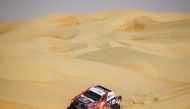 Nasser Al Attiyah in action during Abu Dhabi Desert Challenge. 