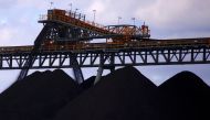 Coal is unloaded onto large piles at the Ulan Coal mines near the central New South Wales rural town of Mudgee in Australia, March 8, 2018. Picture taken March 8, 2018. REUTERS/David Gray/File Photo