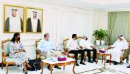 Qatar Chamber First Vice-Chairman Mohamed bin Twar Al Kuwari during a meeting with a delegation from Dominican Republic.