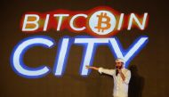El Salvador's president Nayib Bukele speaks at the closing party of 