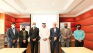 AAB Chief Executive Officer R.K. Murugan (third left) and SRSC Vice-Chairman Saqr Saeed Al Mohannadi (fourth right), with other officials, during the signing of the partnership agreement, in Doha, recently. 