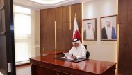 President of Administrative Control and Transparency Authority H E Hamad bin Nasser Al Misnad, addressing the conference, which was held virtually. 