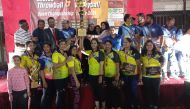 Players at an honouring ceremony of the tournament. 