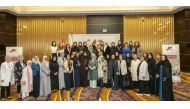 Turkey’s First Lady H E Emine Erdogan, Qatari Businesswomen Association’s (QBWA) Vice-President Aisha Al Fardan, with other QBWA members in Doha, recently.  