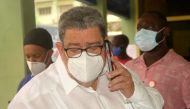 Prime Minister Ralph Gonsalves visits a shelter a day after the La Soufriere volcano erupted after decades of inactivity, in Kingstown, St Vincent and the Grenadines April 10, 2021. REUTERS/Robertson S. Henry/File Photo