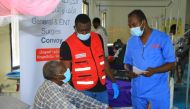 A beneficiary receiving treatment provided by QRCS in Somalia.