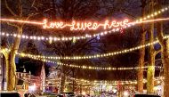 Residents in the Rodgers Forge neighborhood in Baltimore County last year strung Christmas lights from one side of the street to the other to show a struggling neighbor that she was not alone. Pic by Leabe Commisso
