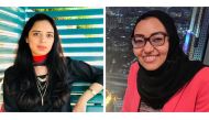 HBKU students Ayesha Bashir (left) and Tasniem Ahmed
