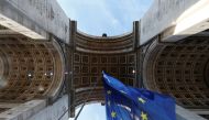 The European flag flies under the Arc de Triomphe to celebrate the start of the French presidency of the European Union, in Paris, France, January 1, 2022. Reuters/Christian Hartmann