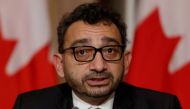 Canada's Minister of Transport Omar Alghabra takes part in a press conference in Ottawa, Ontario, Canada November 30, 2021. REUTERS/Blair Gable/File Photo

