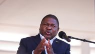 FILE PHOTO: Mozambique's President Filipe Nyusi speaks during Armed Forces Day celebrations in Pemba, Mozambique. September 25, 2021.REUTERS/Baz Ratner/File Photo
