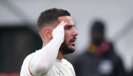 AC Milan's Theo Hernandez celebrates scoring their second goal REUTERS/Daniele Mascolo
