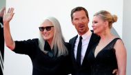 'The Power of the Dog' director Jane Campion, actor Benedict Cumberbatch and actor Kirsten Dunst pose. Reuters/Yara Nardi/File Photo