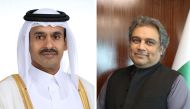 Minister of State for Energy Affairs H E Saad Sherida Al Kaabi (left) and Federal Minister for Maritime Affairs of the Islamic Republic of Pakistan H E Syed Ali Haider Zaidi