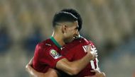 Morocco's Achraf Hakimi and Sofyan Amrabat embrace after the match REUTERS/Mohamed Abd El Ghany
