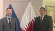 European Union Special Representative for Afghanistan Thomas Nicholson with Ambassador of Qatar Abdulaziz bin Ahmed Al Malki.
