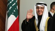 Kuwait's Foreign Minister Sheikh Ahmad Nasser Al-Mohammad Al-Sabah gestures after meeting with Lebanon's Prime Minister Najib Mikati in Beirut, Lebanon January 22, 2022. REUTERS/Mohamed Azakir