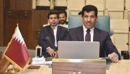 Permanent Representative of Qatar to Arab League H E Ambassador Salem Mubarak Al Shafi taking part in the emergency meeting, yesterday.
