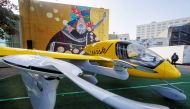 FILE PHOTO: The Wisk aircraft, a joint venture between The Boeing Company and Kitty Hawk Corporation, is shown on display as the innovative transportation and technology conference CoMotion LA is set to begin in Los Angeles, California, U.S. November, 16, 2021. REUTERS/Mike Blake