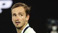 January 28, 2022 Russia's Daniil Medvedev during his semi final match against Greece's Stefanos Tsitsipas REUTERS/Asanka Brendon Ratnayake