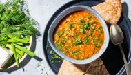 Persian-Style Tomato and Lentil Soup. Photo by Rey Lopez for The Washington Post.
