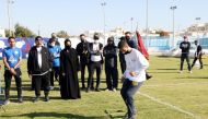 Minister of Education and Higher Education H E Buthaina bint Ali Al Jabr Al Nuaimi during the National Sport Day activities.