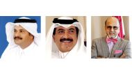 From left: Doha Bank’s Chairman Sheikh Fahad bin Mohammad bin Jabor Al Thani, Managing Director Sheikh Abdul Rahman bin Mohammad bin Jabor Al Thani, and CEO Dr. R. Seetharaman