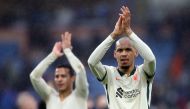 Liverpool's Fabinho and Thiago Alcantara applaud fans after the match REUTERS/Russell Cheyne