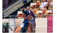 Hamad Nasser Al Qadi celebrates after winning The Amir Sword last year, in this file photo. 