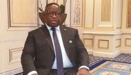 Sierra Leone's President Julius Maada Bio speaks during an interview with Reuters in Brussels, Belgium, February 17, 2022. REUTERS/Phil Blenkinsop
