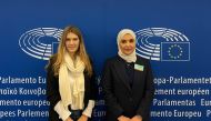 NHRC Chairperson H E Maryam bint Abdullah Al Attiyah during a meeting with Vice-President of European Parliament Eva Kaili.
