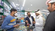 Ooredoo Chief Commercial Officer Sheikh Nasser bin Hamad bin Nasser Al Thani visiting a retail outlet. 